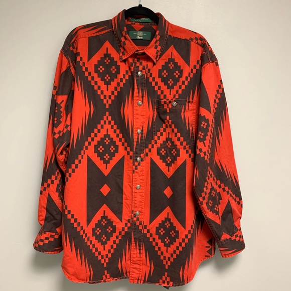 Vintage Other - Vintage Orvis Western Aztec Printed Mens Shirt